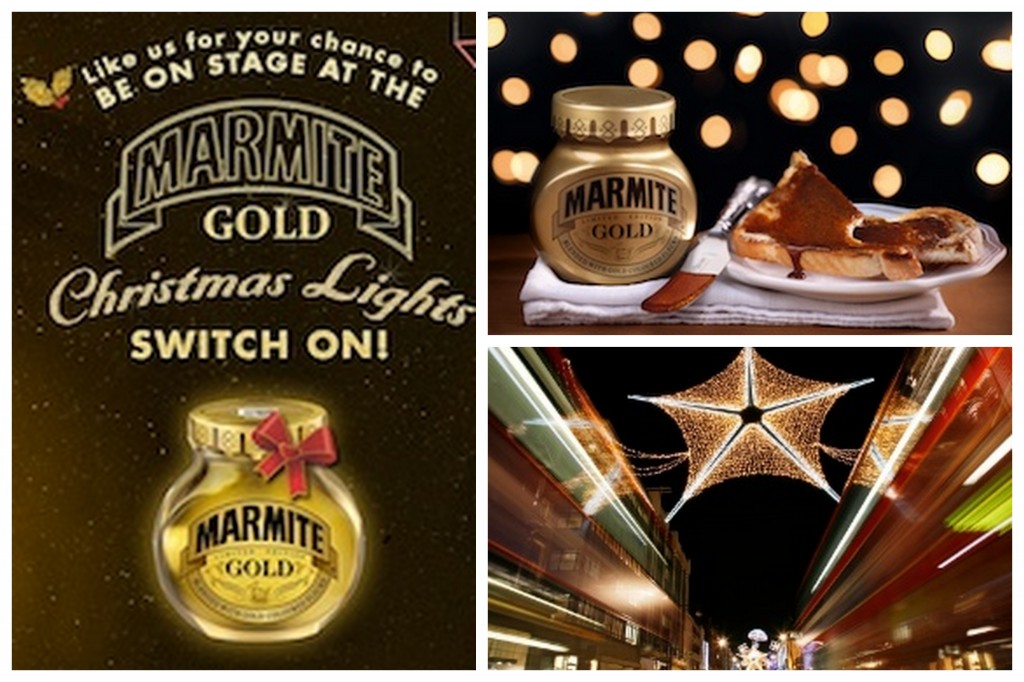 Marmite Gold and the Oxford St Xmas lights switch on