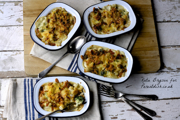 Broccoli and Chorizo Mac and Cheese Pots by Katie Bryson for Parentdish.co.uk