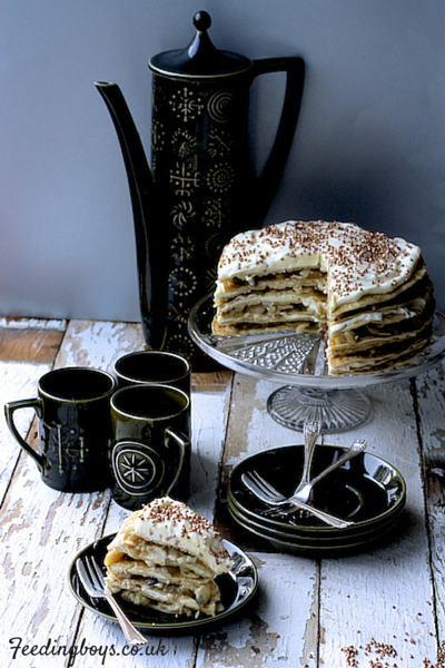 Spiced Christmas Crepe Cake on feedingboys.co.uk