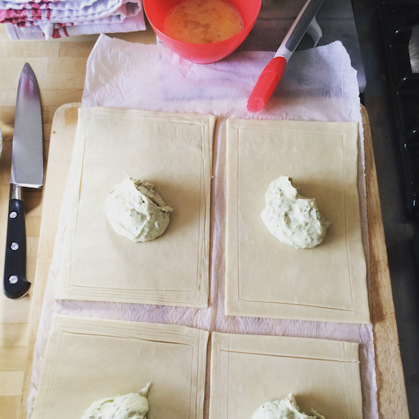 Making Asparagus and Parmesan Tarts on feedingboys.co.uk