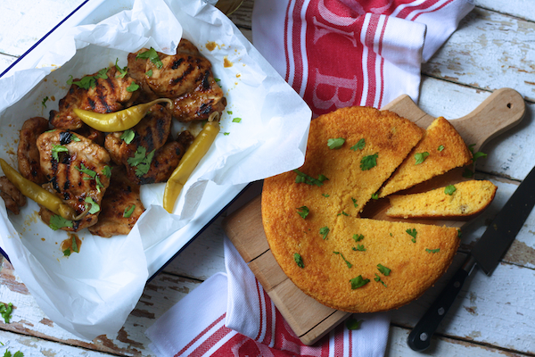 Jerk Spiced Chicken Thighs With Cornbread by Katie Bryson for Channel 4