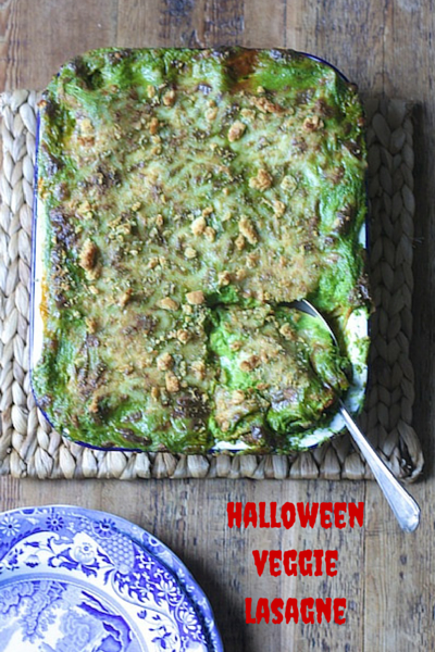 Spooky Halloween Veggie Lasagne on feedingboys.co.uk