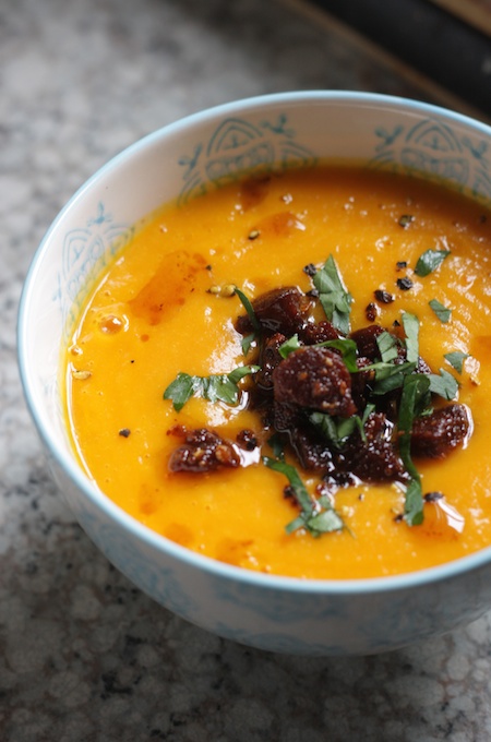 Spiced carrot and sweet potato soup on feedingboys.co.uk