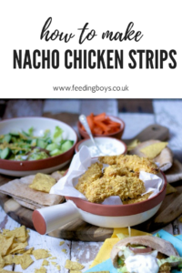 How to make easy and tasty Nacho Chicken Strips on feedingboys.co.uk