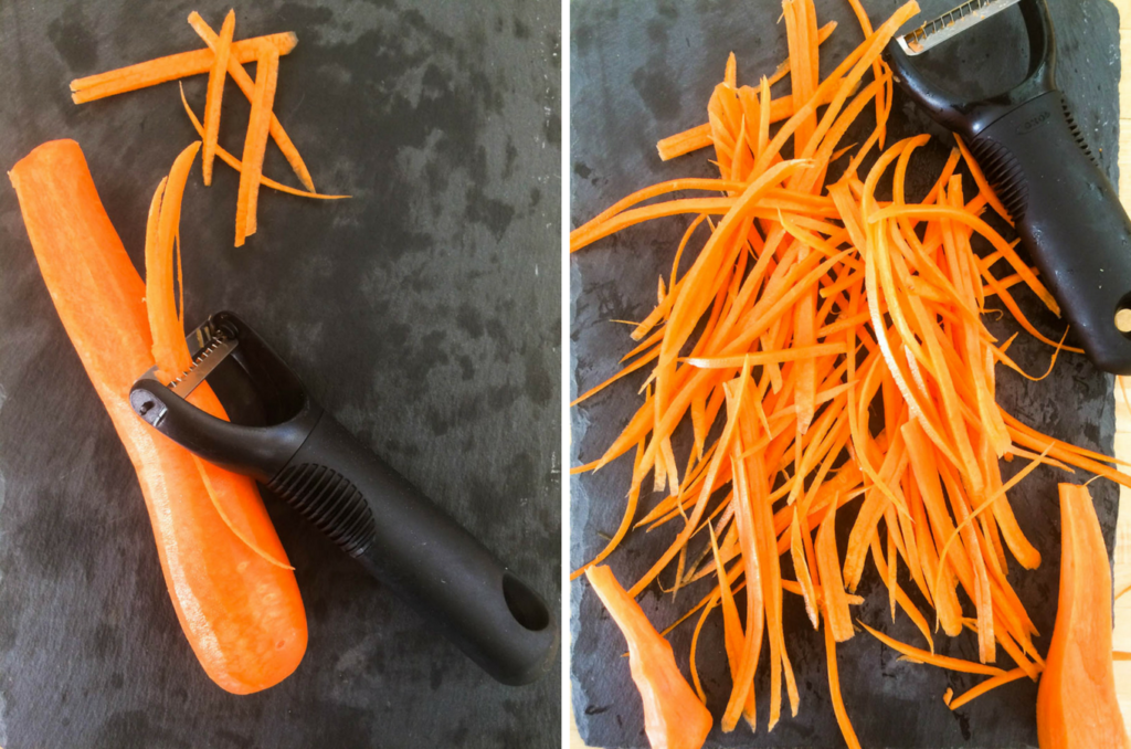 Prepping carrots for my easy Chicken and Pasta soup on feedingboys.co.uk