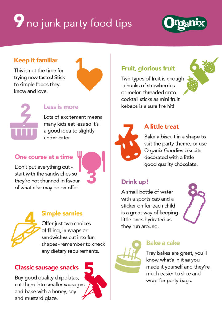 9 no junk party food tips on feedingboys.co.uk for Organix #NoJunkJourney