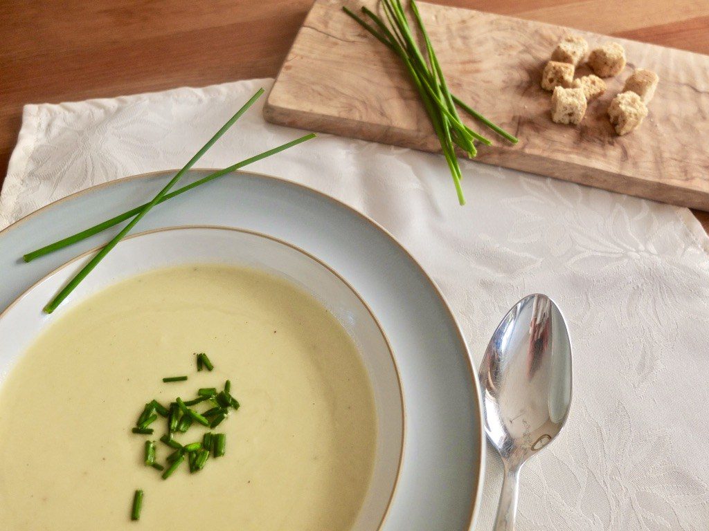 Leek, Potato and Celeriac Soup from Jo's Kitchen Larder for Simple and in Season on feedingboys.co.uk
